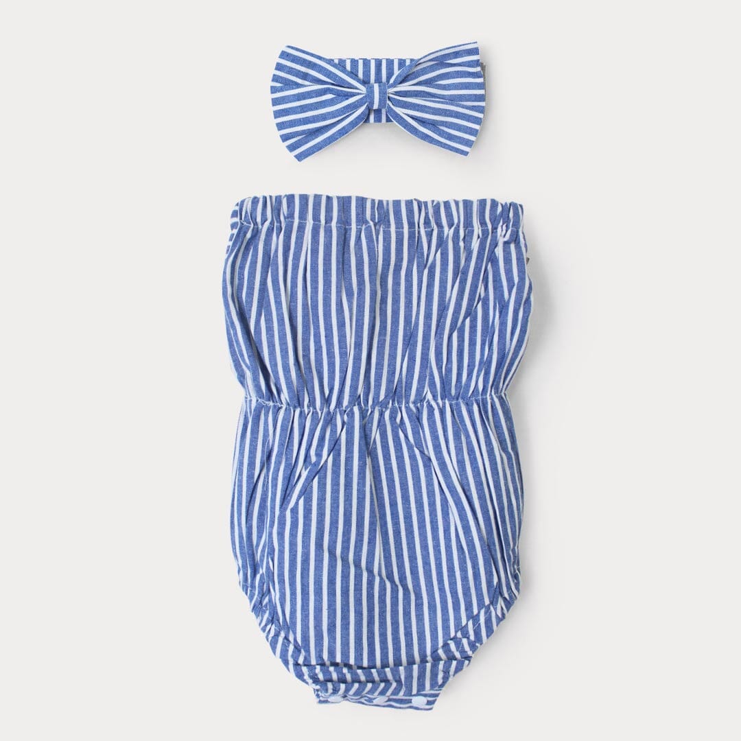 Western Style Blue Little Girl Romper Iluvlittlepeople