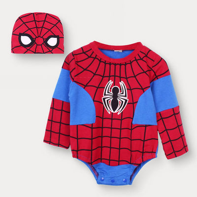 Spider Man Themed Little Boy Romper Romper Iluvlittlepeople 0-3 Months Summer Red