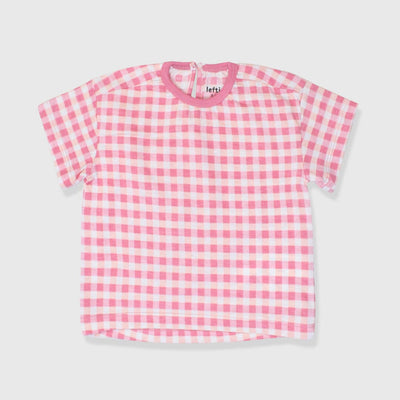 Infants Check T-Shirt T-Shirt Iluvlittlepeople 9-12 Month Light pink Cotton