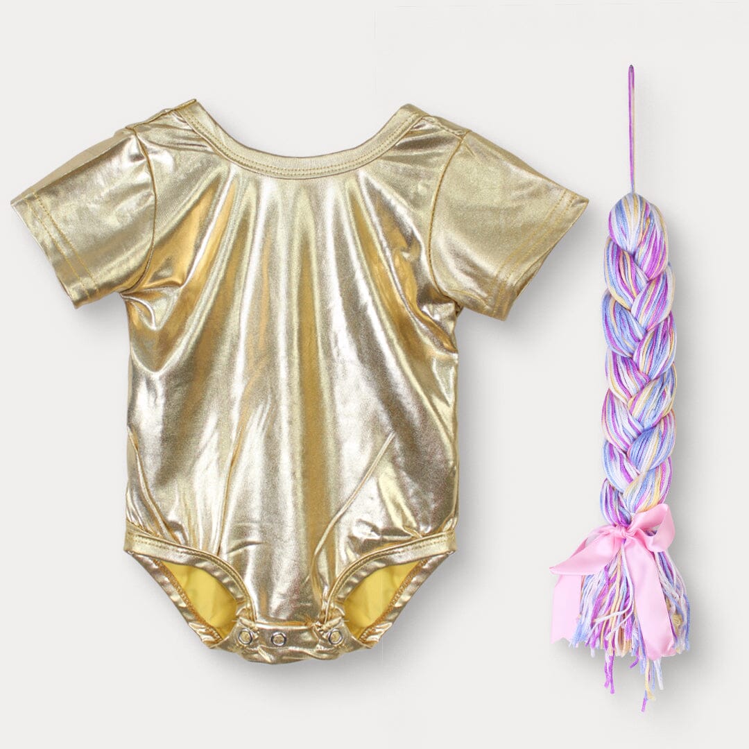Elegant Golden Themed Little Girl Romper Iluvlittlepeople