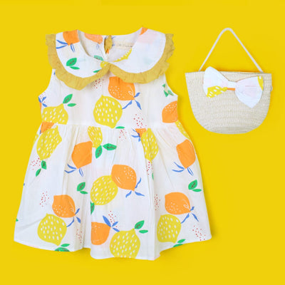 Delighted Off White Little Girl Frock Frock Iluvlittlepeople 12-18 Months Off White Summer