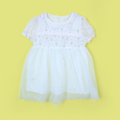 Delighted Off White Little Girl Frock Frock Iluvlittlepeople 6-9 Months Off White Summer
