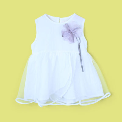 Delighted White Little Girl Frock Frock Iluvlittlepeople 6-9 Months White Summer