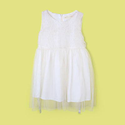 Delighted Off White Little Girl Frock Frock Iluvlittlepeople 2-3 Years Off White Summer