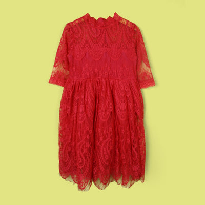 Delighted Red Themed Little Girl Frock Frock Iluvlittlepeople 3-4 Years Red Summer