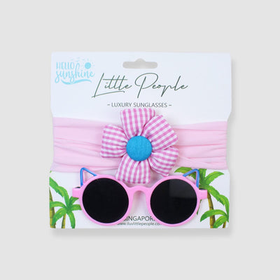 Stylish Little Kids Sunglasses & Headband Sunglasses & Band Iluvlittlepeople Sandard Pink 