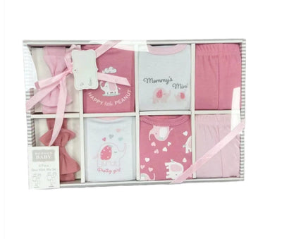 8 Pcs Little Baby Girl Romper Gift Set Jumpsuits & Rompers Iluvlittlepeople 3-6Month Pink Cotton