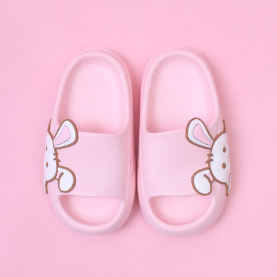 Cute Light Pink Bunny Flat Slides Crocs And Slides Iluvlittlepeople 4 Years Rubber Light Pink