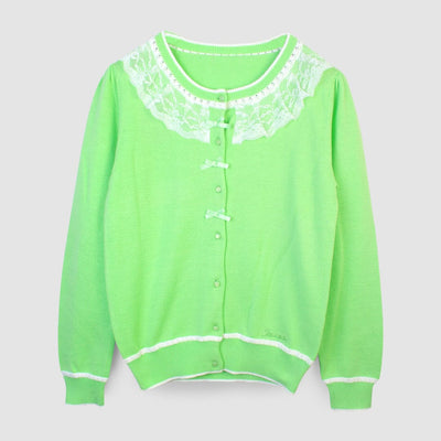 Stylish Green Themed Girls Sweater Sweater Iluvlittlepeople 7-8 Years Green Winter