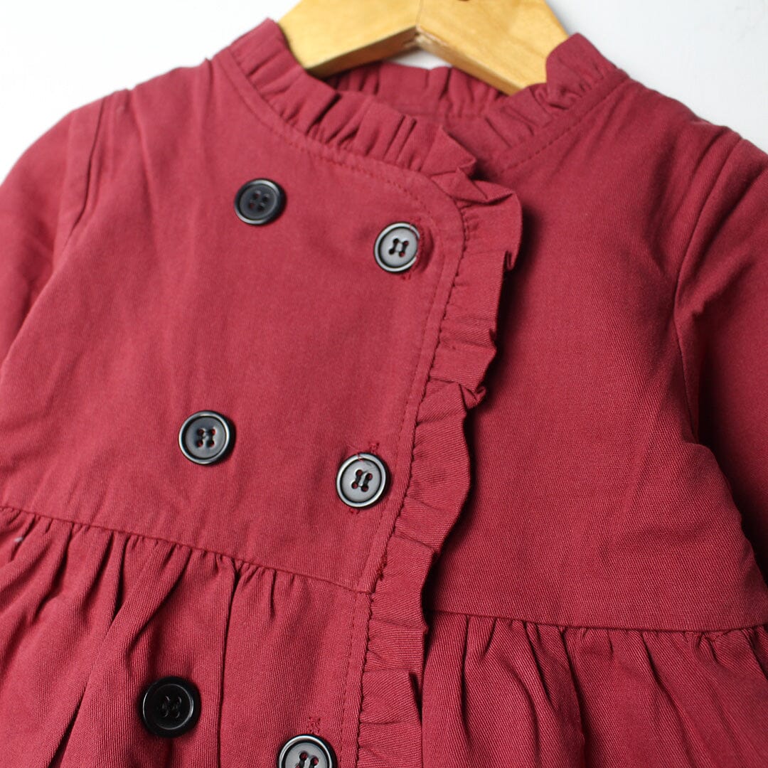 Cozy Maroon Themed Cute Princess Frock Frock Iluvlittlepeople 