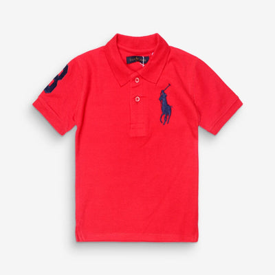 Boys Premium Polo T-Shirt - Red T-Shirt Iluvlittlepeople 