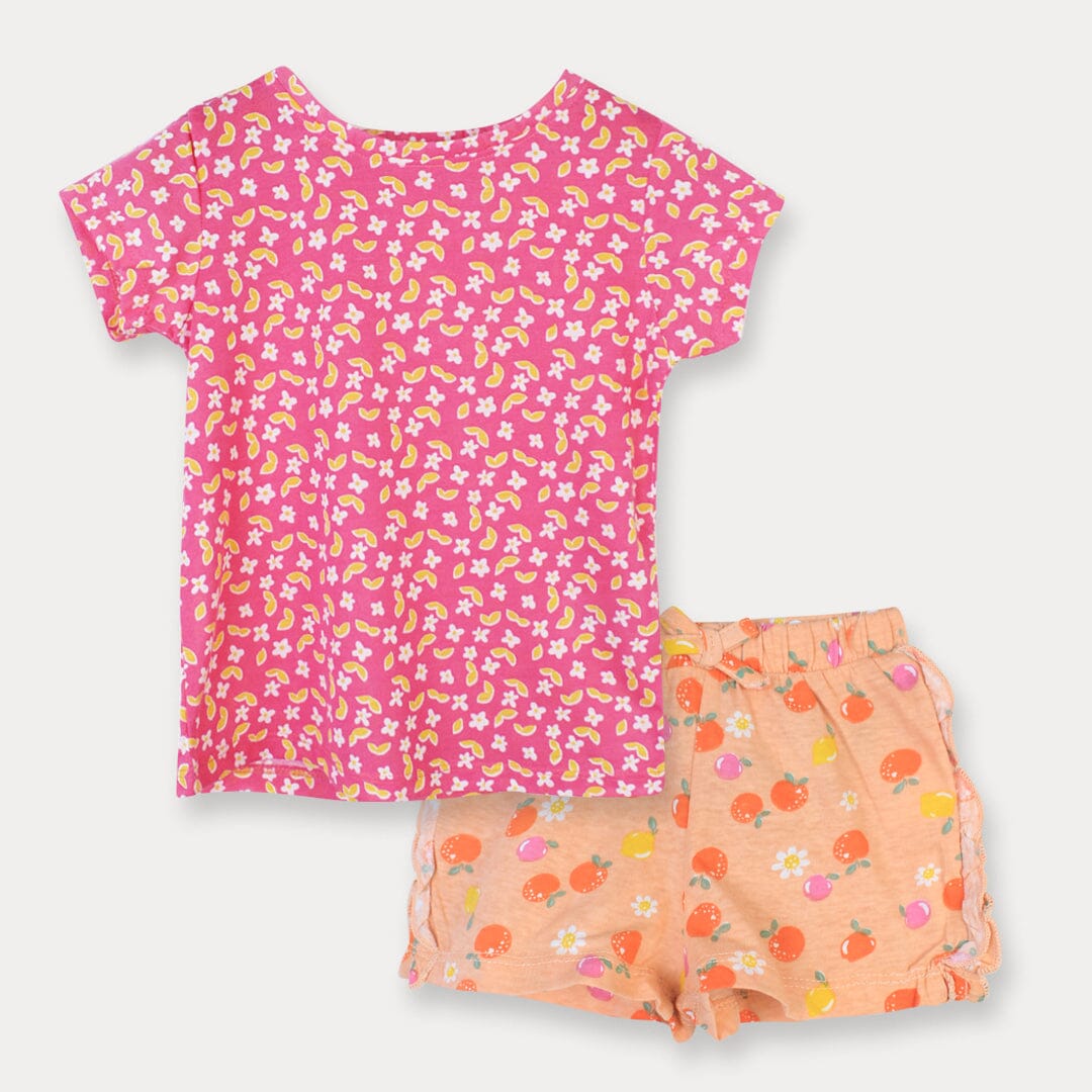 Dashing Redish Themed Pair Of T-Shirt & Short For Girls Girl Clothes Pair Iluvlittlepeople 18-24 Months Red Summer