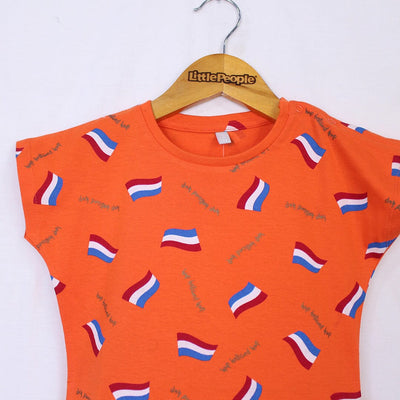 Unique Stylish Orange Girls T-Shirt T-Shirt Iluvlittlepeople 