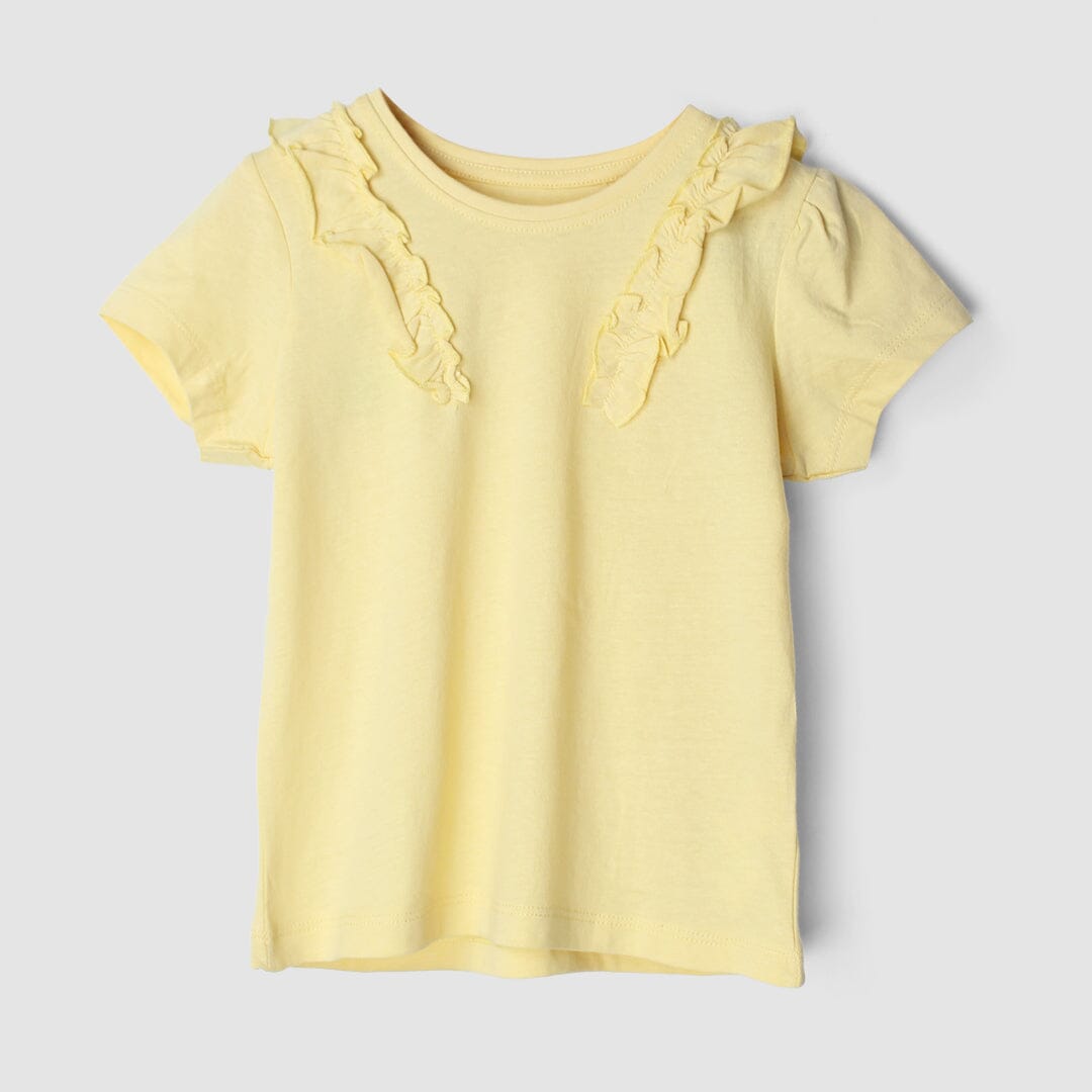 Fancy Yellow Themed Girls T-Shirt T-Shirt Iluvlittlepeople 3-4 Years Yellow Summer