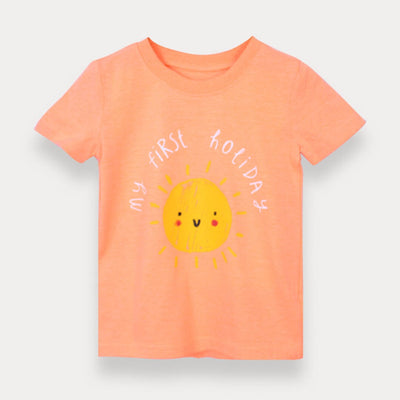Attractive Peach Girls T-Shirt T-Shirt Iluvlittlepeople 3-6 Months Peach Summer