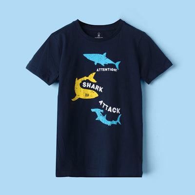 Stylish Blue Themed Boys T-Shirt T-Shirt Iluvlittlepeople 9-10 Years Blue Summer