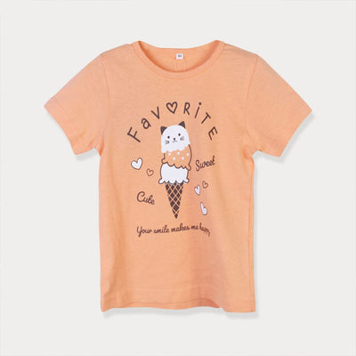 Summer Peach Girls T Shirt T-Shirt Iluvlittlepeople 