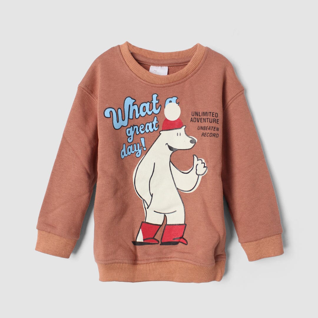 Coral Peach Themed Boys Sweatshirt Sweatshirt Iluvlittlepeople 3-6 Months Peach Winter