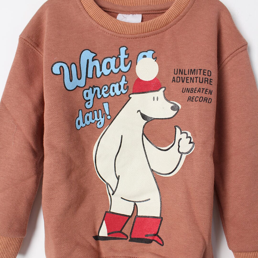 Coral Peach Themed Boys Sweatshirt Sweatshirt Iluvlittlepeople 