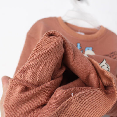 Coral Peach Themed Boys Sweatshirt Sweatshirt Iluvlittlepeople 