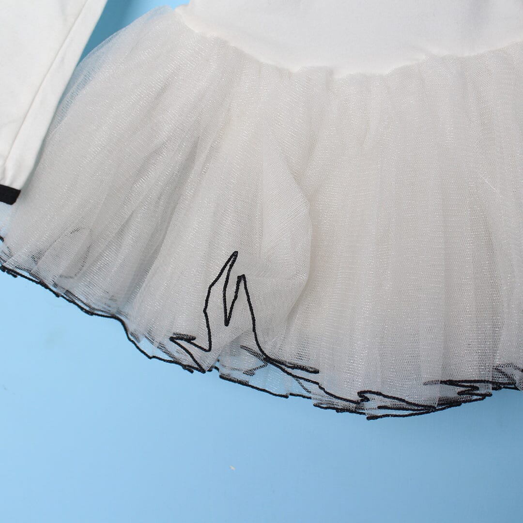 Delight White Themed Girls Frock Frock Iluvlittlepeople 