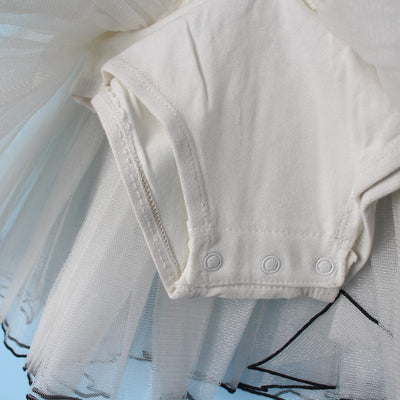 Unique White Themed Girls Frock Frock Iluvlittlepeople 
