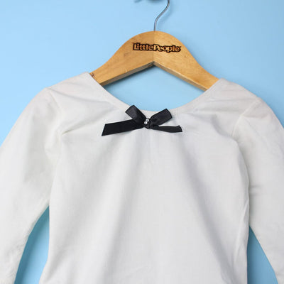 Stylish White Themed Girls Frock Frock Iluvlittlepeople 