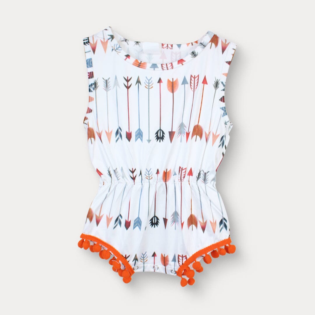 Attractive Off White Themed Little Girl Romper Romper Iluvlittlepeople 0-3 Months Summer Off White
