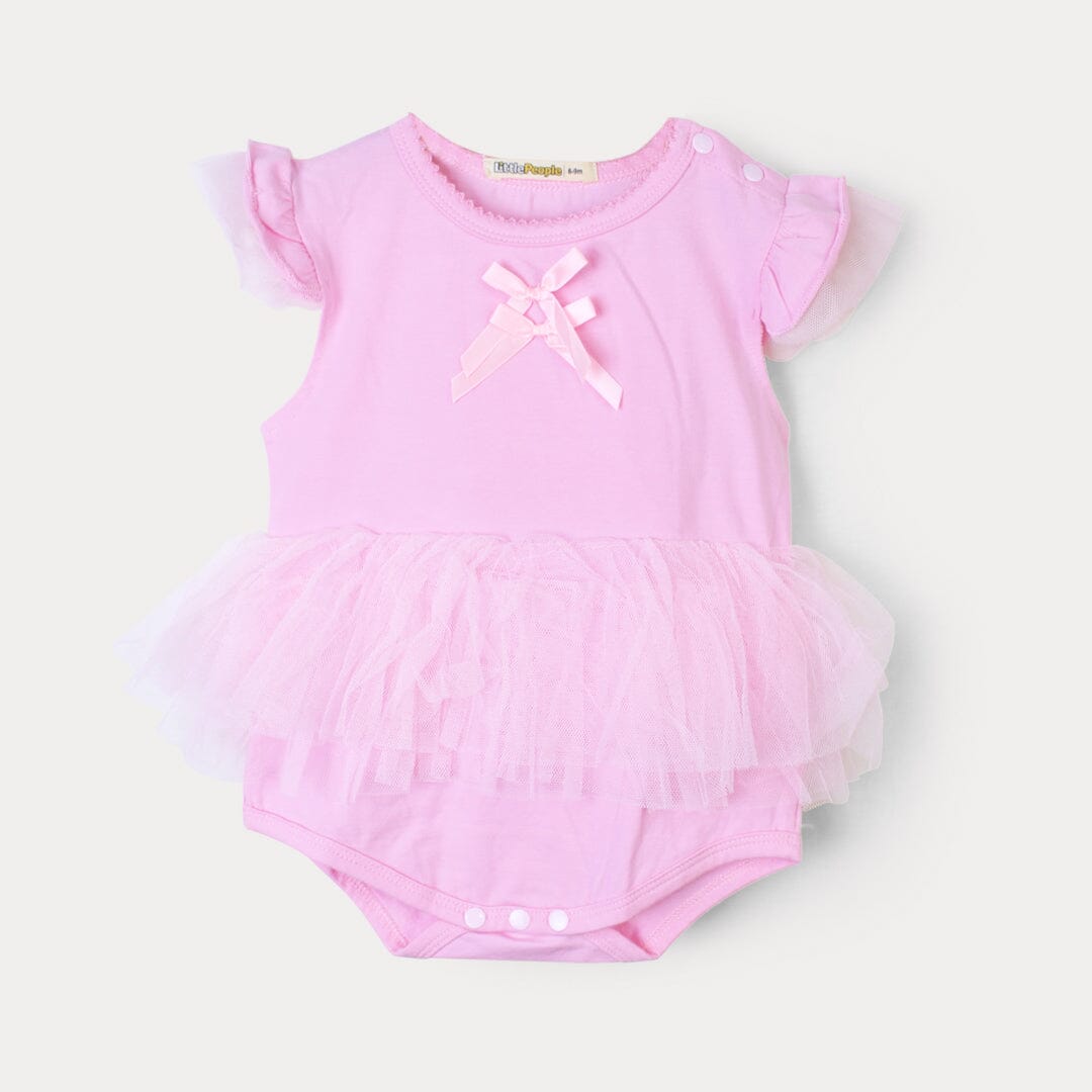 Stylish Pink Little Girl Romper Romper Iluvlittlepeople 0-3 Months Pink Summer