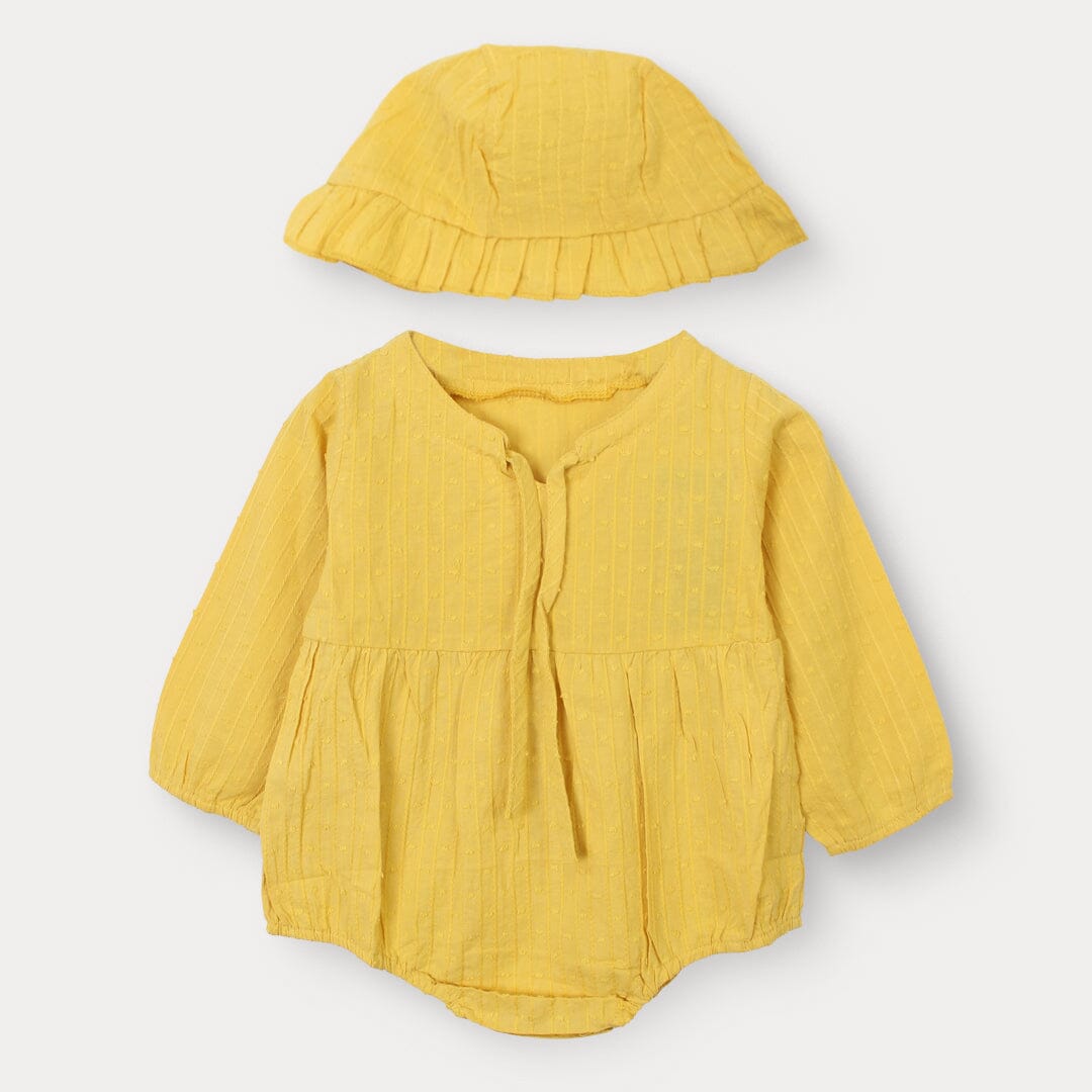 Delighted Yellow Themed Little Girl Romper Romper Iluvlittlepeople 6-9 Months Summer Yellow