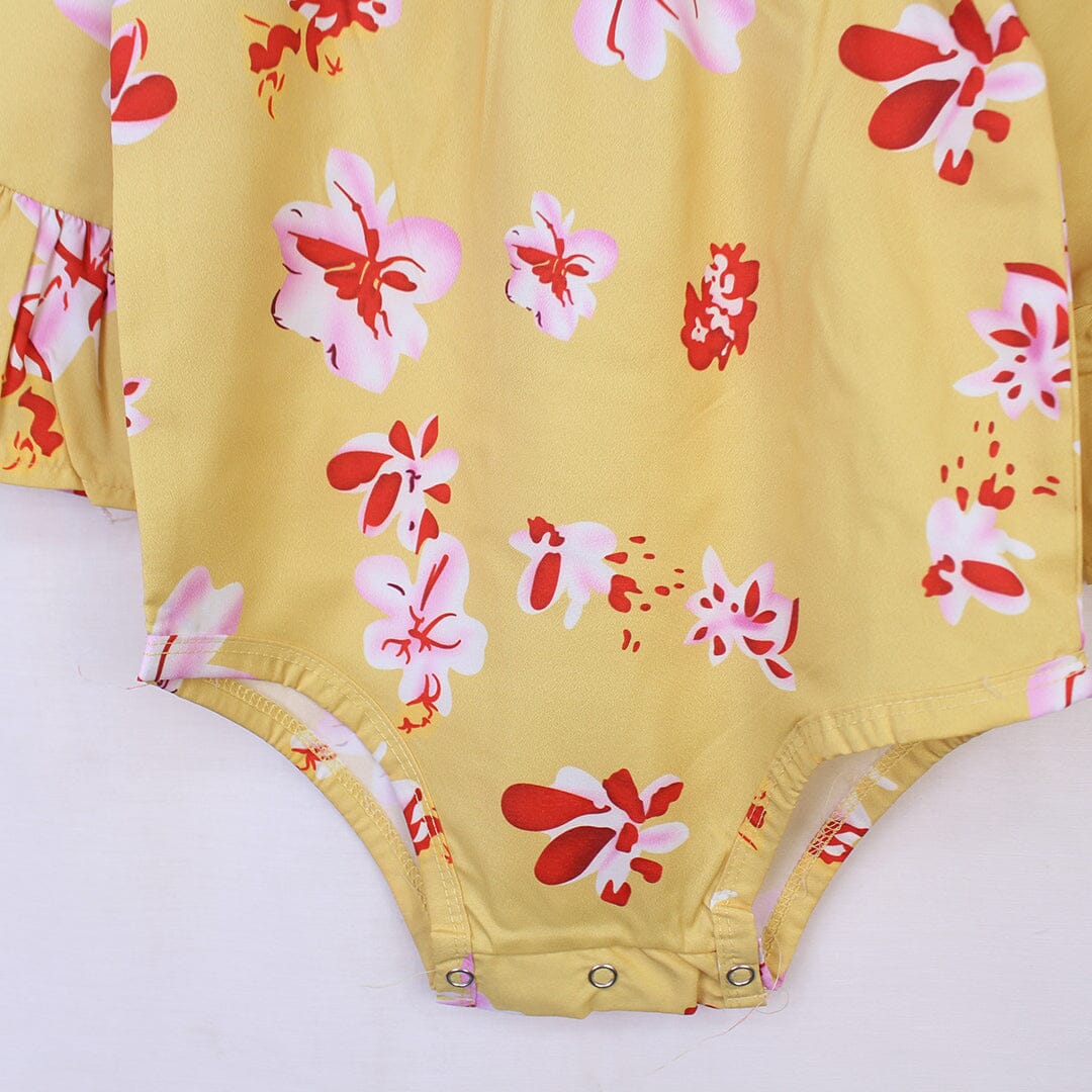 Attractive Yellow With Band Little Girl Romper Romper Iluvlittlepeople 