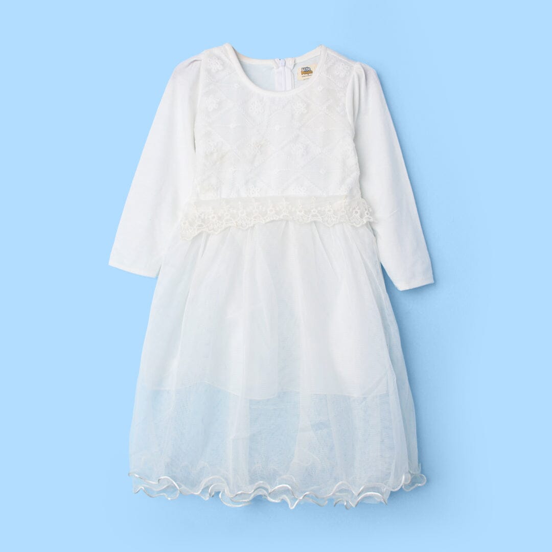 Fancy White Themed Girls Party Frock Frock Iluvlittlepeople 6-7 Years White Summer