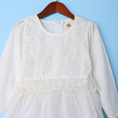 Fancy White Themed Girls Party Frock Frock Iluvlittlepeople 