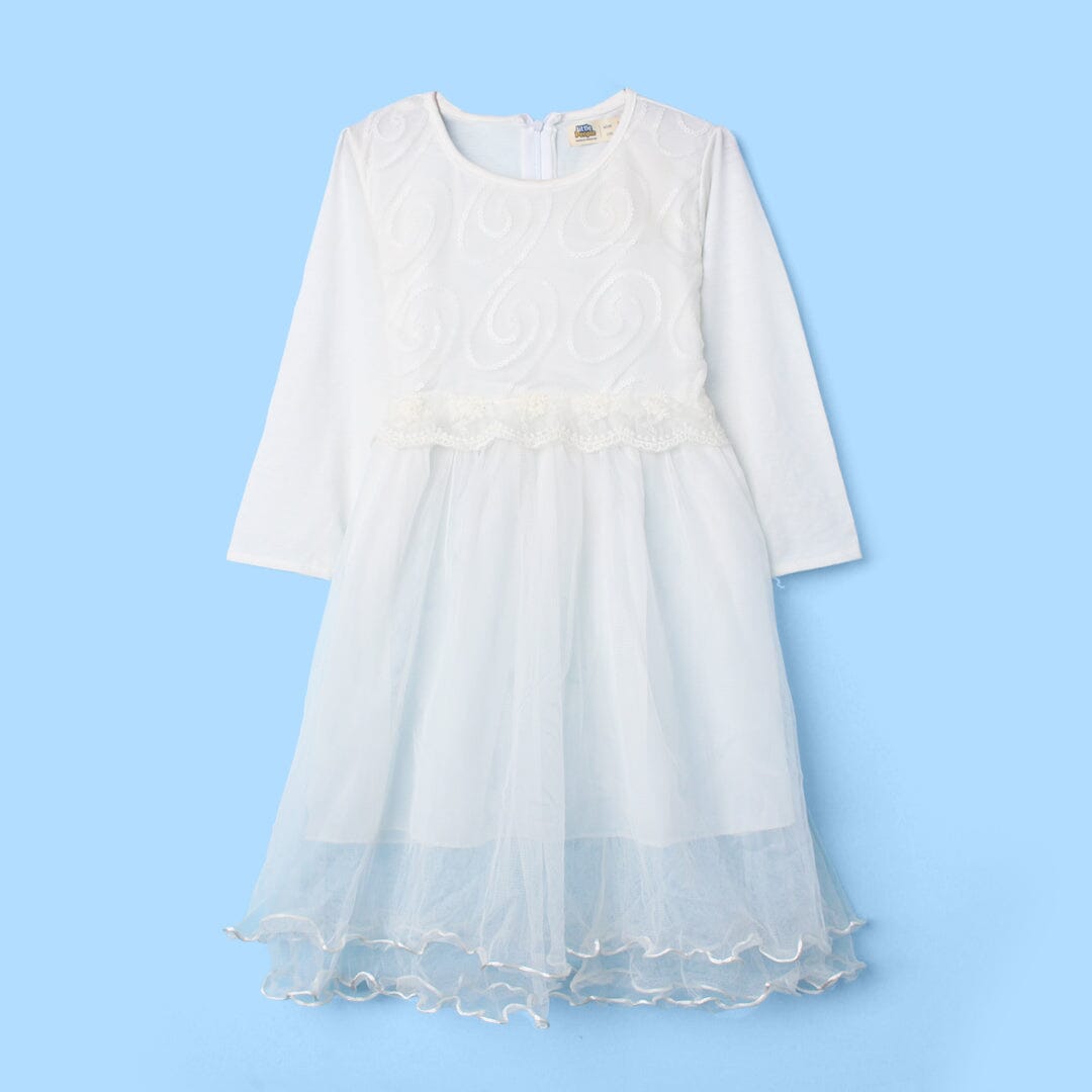 Unique White Themed Girls Party Frock Frock Iluvlittlepeople 6-7 Years White Summer
