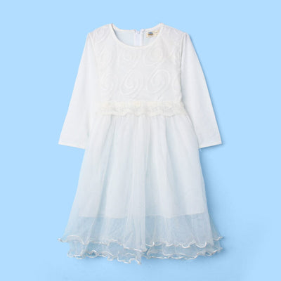Unique White Themed Girls Party Frock Frock Iluvlittlepeople 6-7 Years White Summer