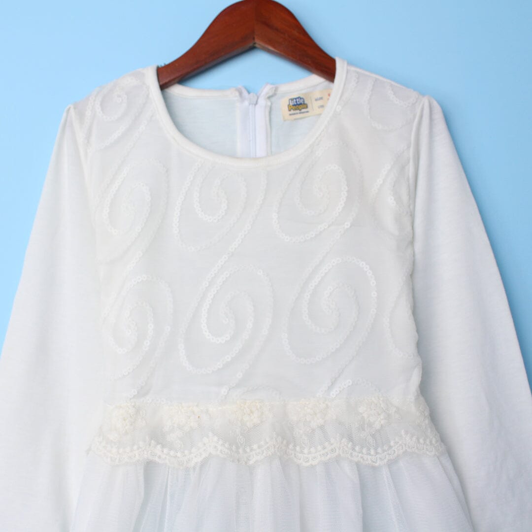 Unique White Themed Girls Party Frock Frock Iluvlittlepeople 