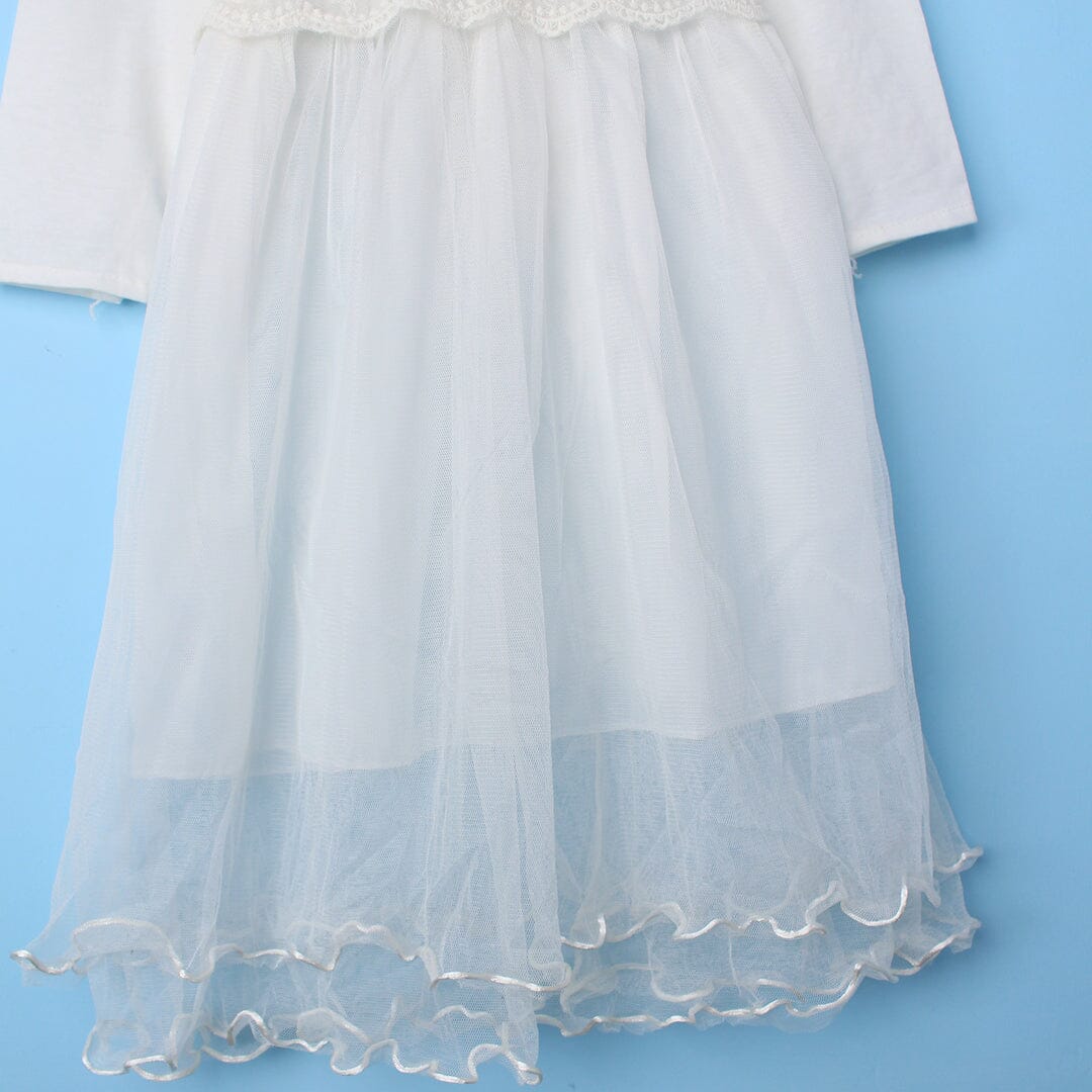 Unique White Themed Girls Party Frock Frock Iluvlittlepeople 