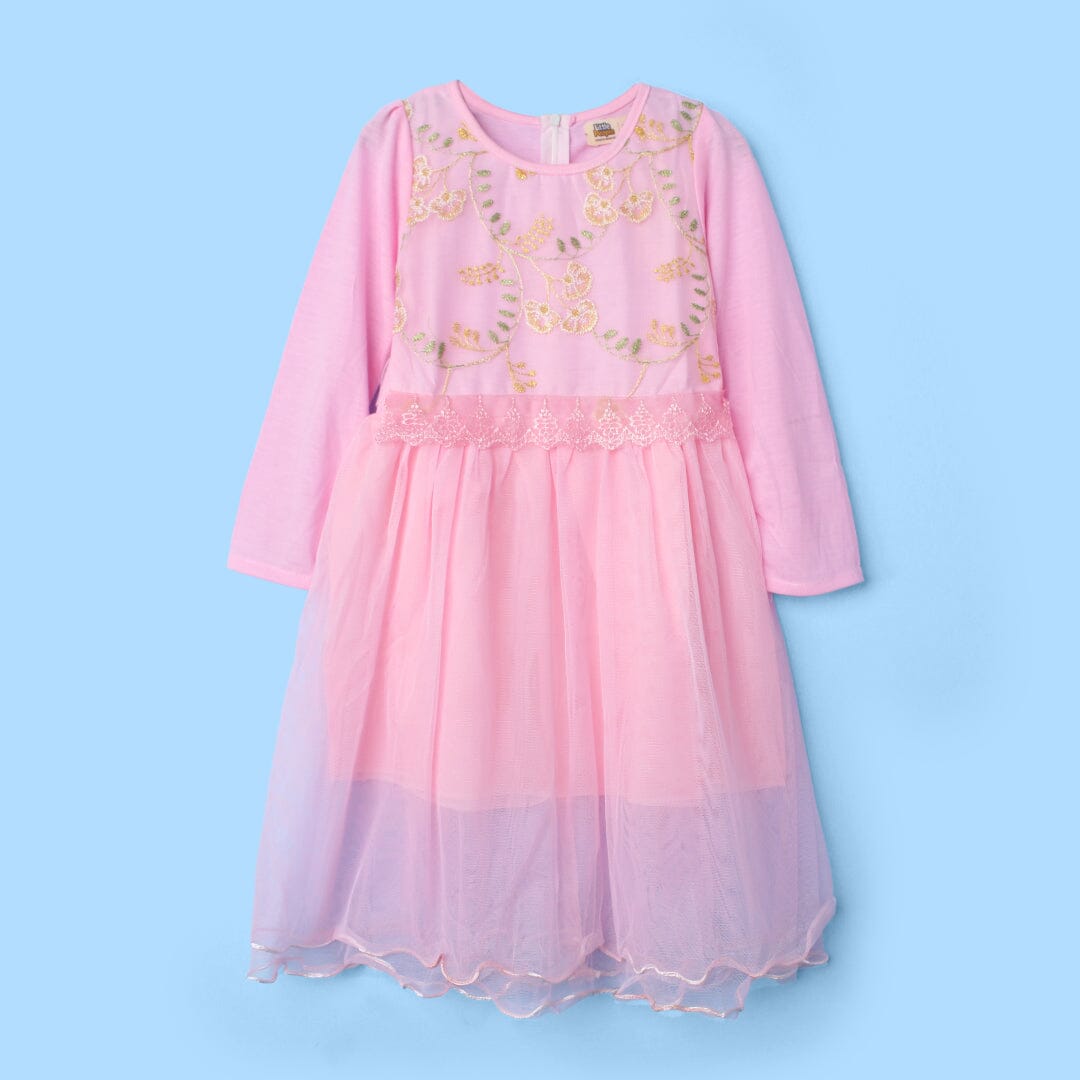 Sweet Pink Themed Girls Party Frock Frock Iluvlittlepeople 6-7 Years Pink Summer