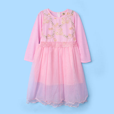 Sweet Pink Themed Girls Party Frock Frock Iluvlittlepeople 6-7 Years Pink Summer