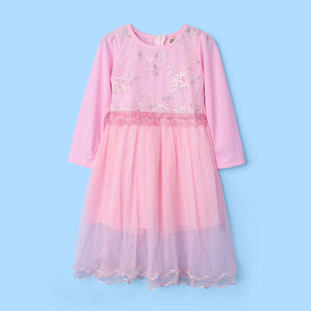 Decent Pink Themed Girls Party Frock Frock Iluvlittlepeople 6-7 Years Pink Summer