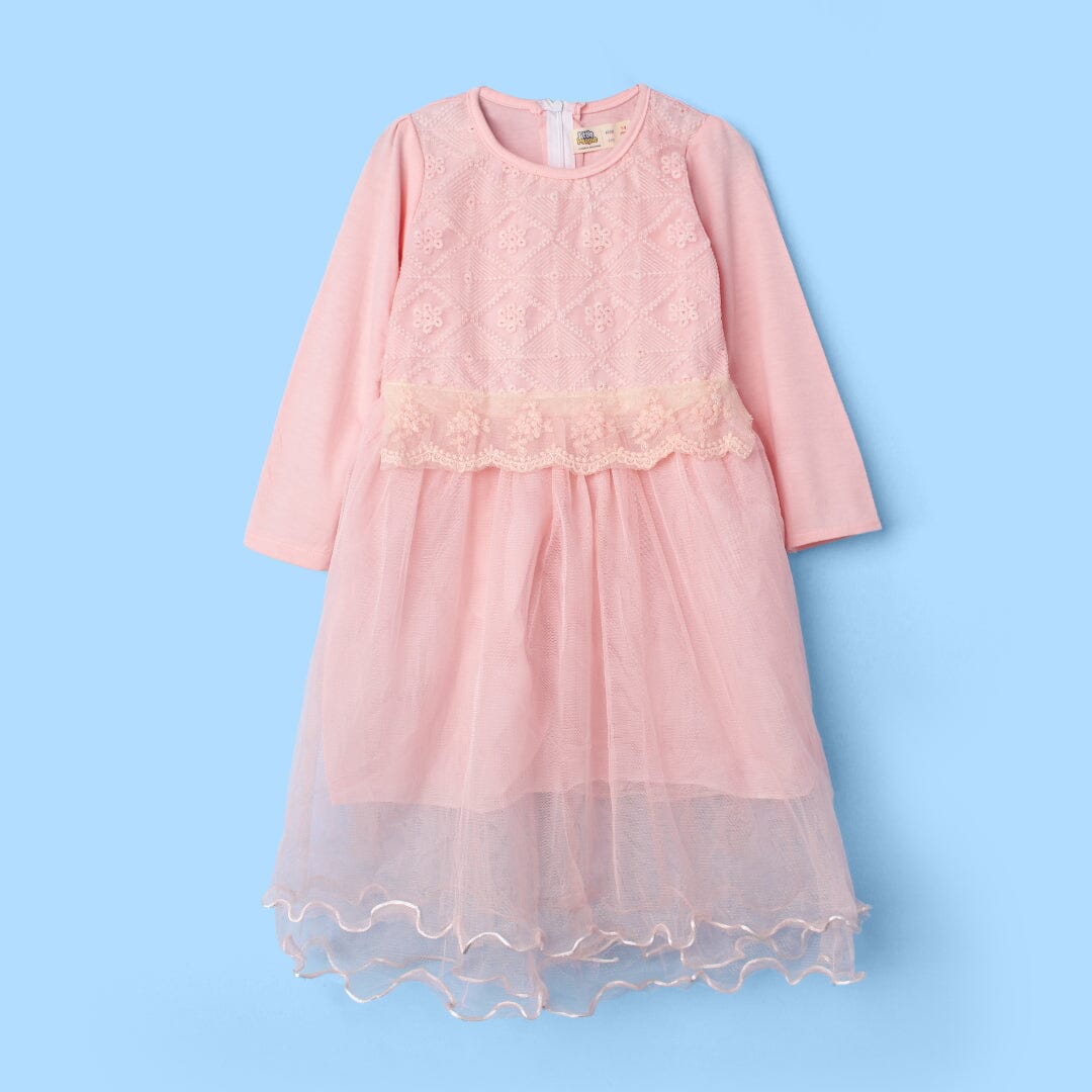 Smart Peach Themed Girls Party Frock Frock Iluvlittlepeople 6-7 Years Peach Summer