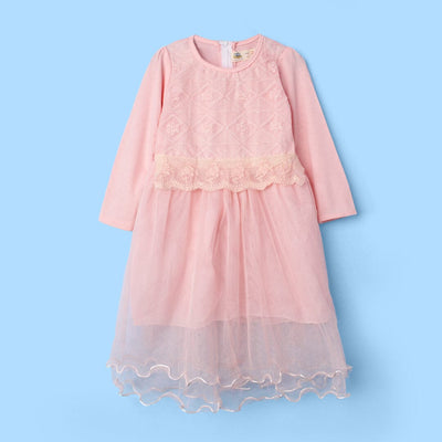 Smart Peach Themed Girls Party Frock Frock Iluvlittlepeople 6-7 Years Peach Summer