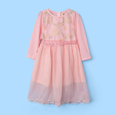 Decent Peach Themed Girls Party Frock Frock Iluvlittlepeople 6-7 Years Peach Summer