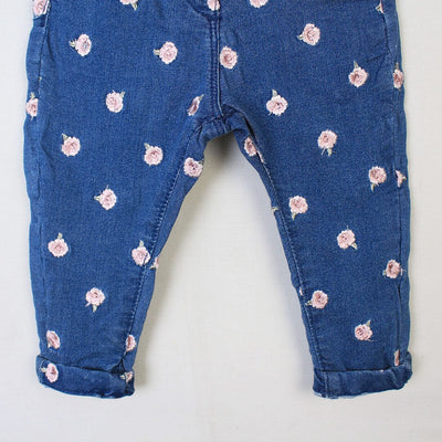 Infants Girl Denim Embroidered Jeans Denim Jeans Iluvlittlepeople 
