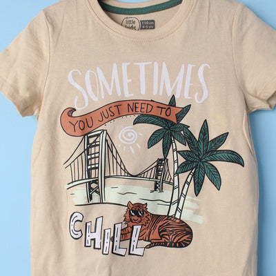 Crave Beige Themed Boys T-Shirt T-Shirt Iluvlittlepeople 