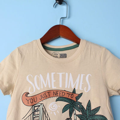Crave Beige Themed Boys T-Shirt T-Shirt Iluvlittlepeople 