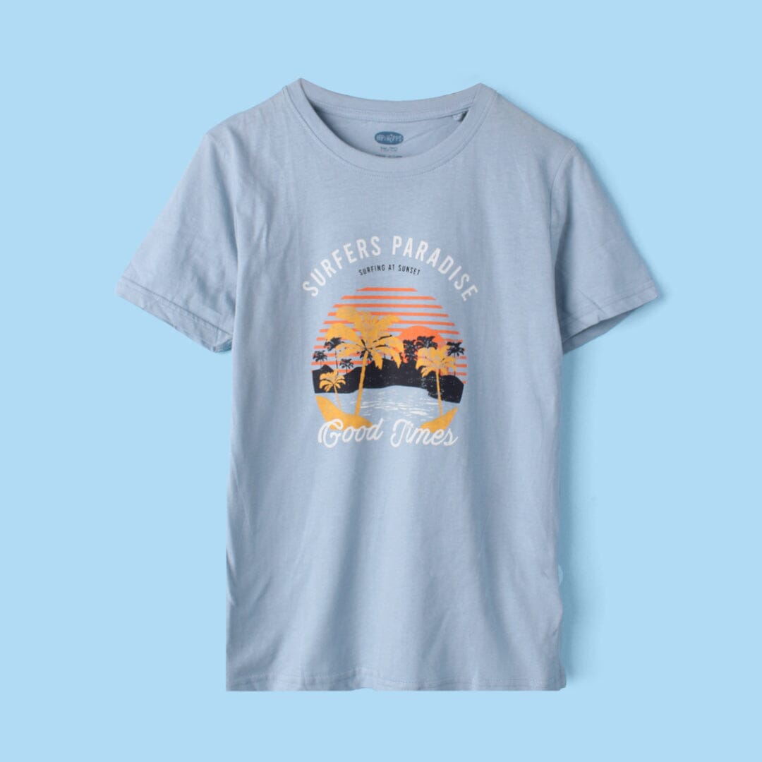 Modern Blue Themed Boys T-Shirt T-Shirt Iluvlittlepeople 9-10 Years Blue Summer