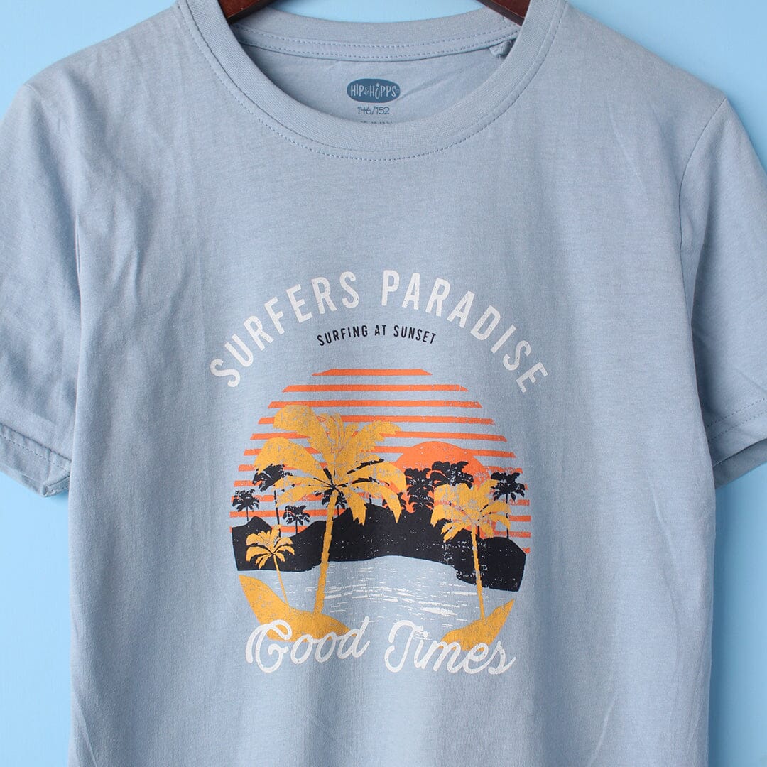 Modern Blue Themed Boys T-Shirt T-Shirt Iluvlittlepeople 