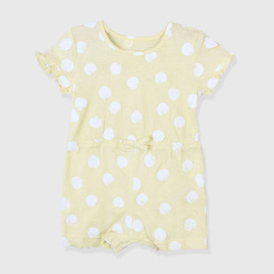 Infants Polka Dot Rompper Romper Iluvlittlepeople 0-3 Month Sand Yellow Cotton