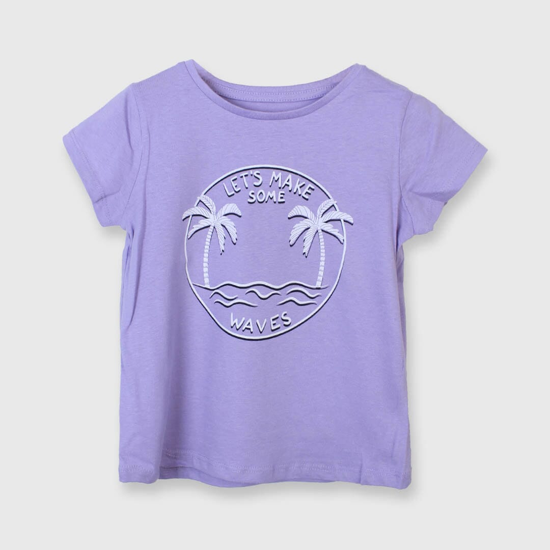 Little Girl Beach Lover T-Shirt T-Shirt Iluvlittlepeople 3-4 Years Purple Cotton